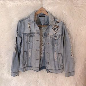 distressed jean jacket